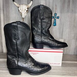 Cody James Black Chapman Exotic Full Quill Ostrich Western Boots Mens 9.5